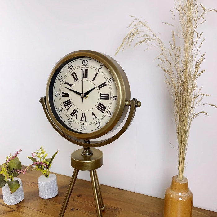 ® Zentime Eskitme Vintage Üç Ayaklı Masa Saati