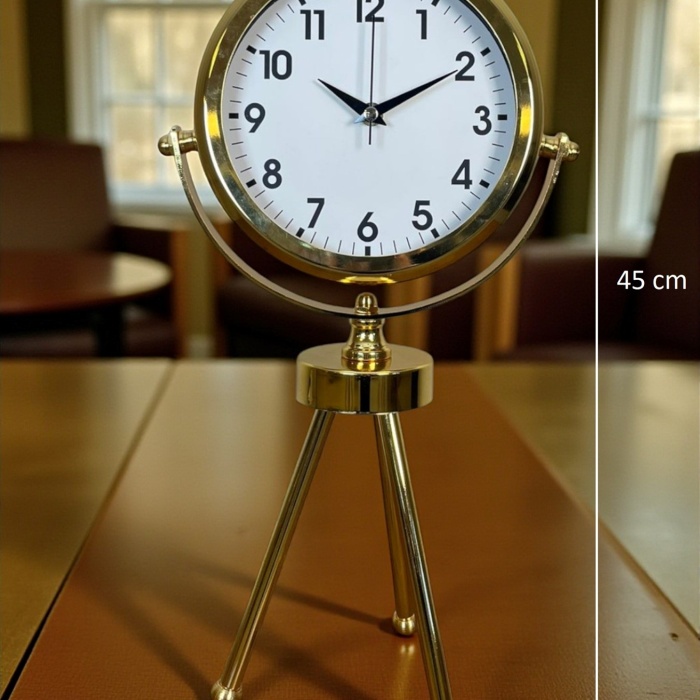 ® Zentime Gold Luxury Modern Üç Ayaklı Masa Saati