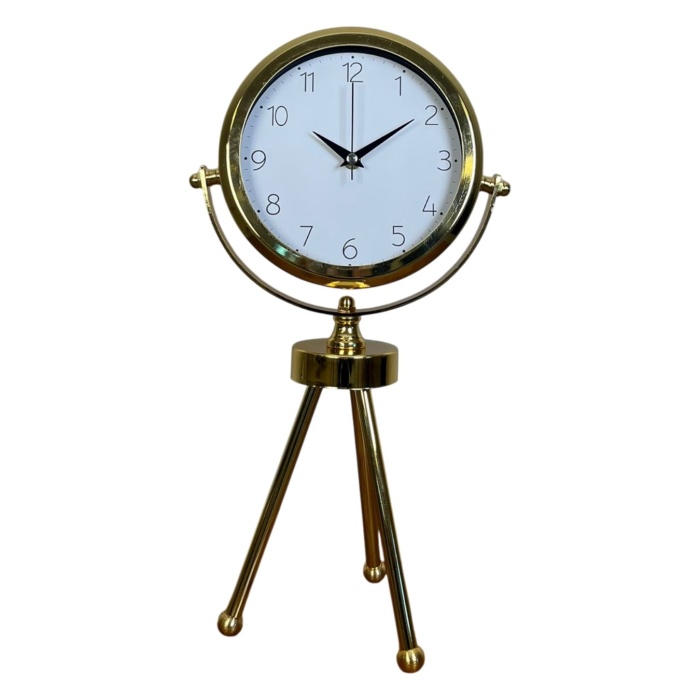 ® Zentime Luxe Glow Gold Üç Ayaklı Metal Masa Saati