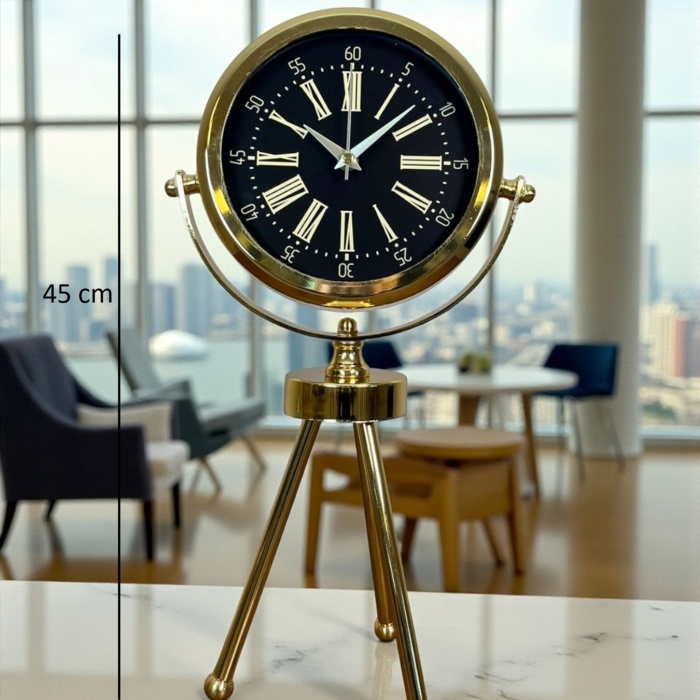 ® Zentime Imperial Gold Üç Ayaklı Metal Masa Saati