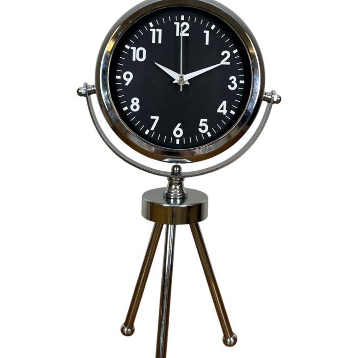 ® Zentime Silver Classic Tasarım Üç Ayaklı Metal Masa Saati