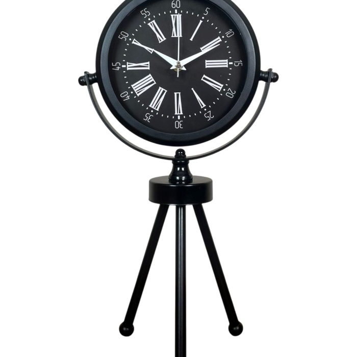 ® Zentime Heritage Black Üç Ayaklı Metal Masa Saati