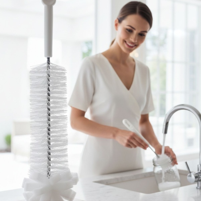 ® Yeni Ürün Premium Lüks Şişe ve Biberon Fırçası - Ultra Dayanıklı Profesyonel Temizlik &amp; Kristal Parlaklık