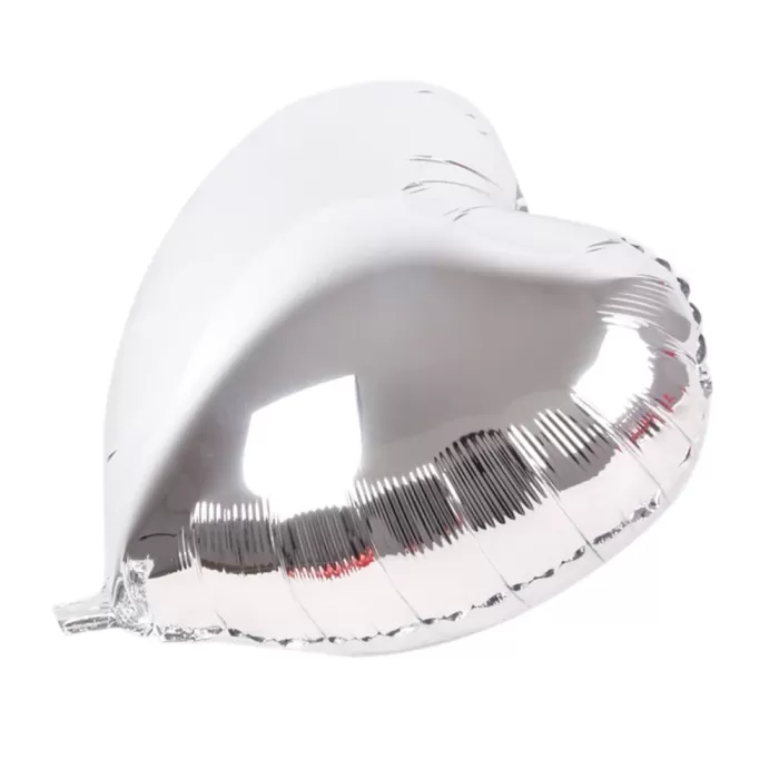 ® Yeni Ürün Kalp Folyo Balon Gümüş 45 Cm 18 İnç