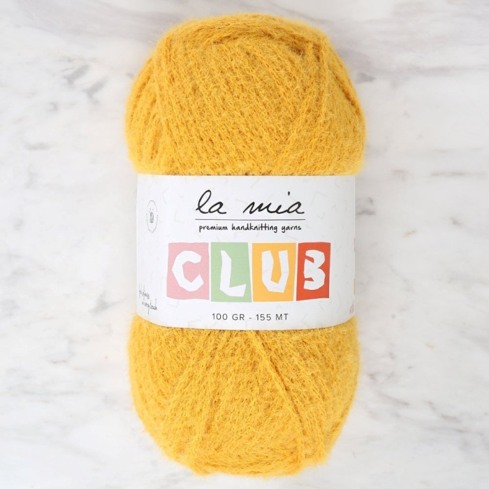 ® Yeni Ürün La Mia Club Hardal El Örgü İpi - 619