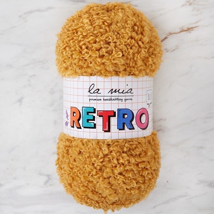 ® Yeni Ürün La Mia RETRO Hardal Sarısı El Örgü İpi - LM2012
