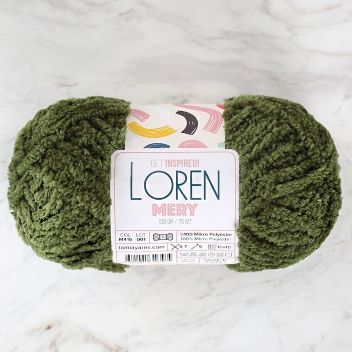 ® Yeni Ürün Loren Mery Yeşil El Örgü İpi - M415