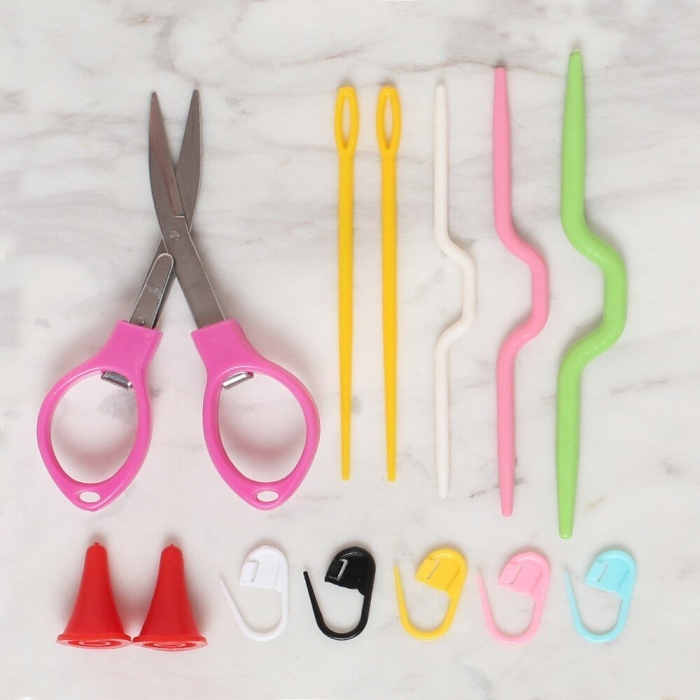 ® Yeni Ürün Loren Çantalı Tığ ve Örgü Aksesuarları Seti