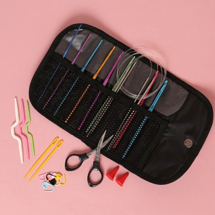 ® Yeni Ürün Loren Çantalı Tığ ve Örgü Aksesuarları Seti