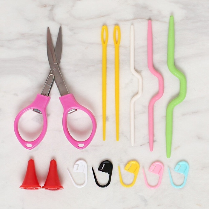 ® Yeni Ürün Loren Çantalı Tığ ve Örgü Aksesuarları Seti