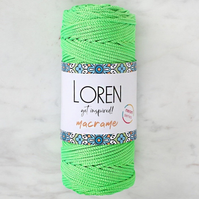 ® Yeni Ürün Macrame Neon Yeşil El Örgü İpiL115
