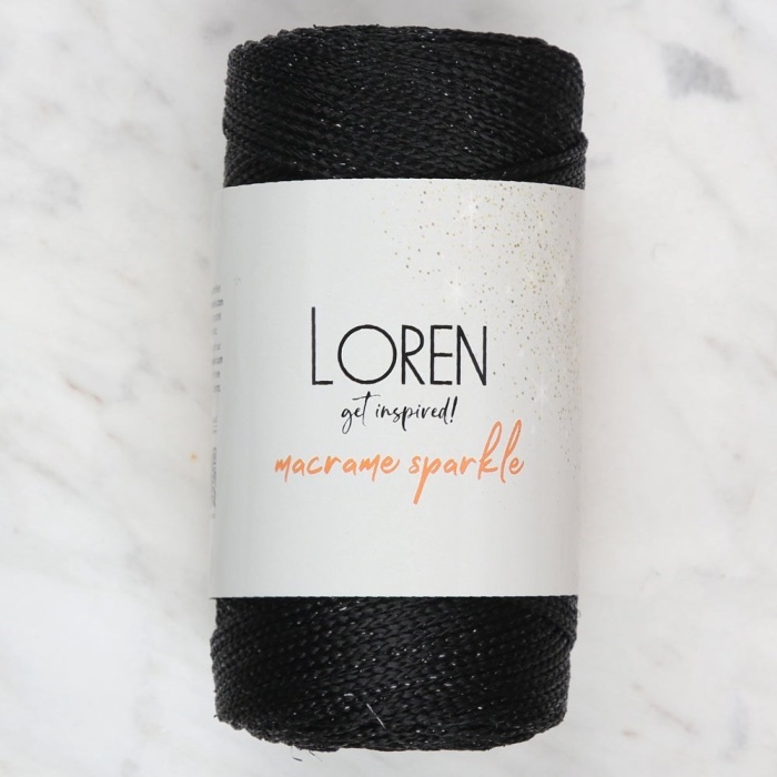 ® Yeni Ürün Macrame Sparkle Simli Siyah El Örgü İpiRM
