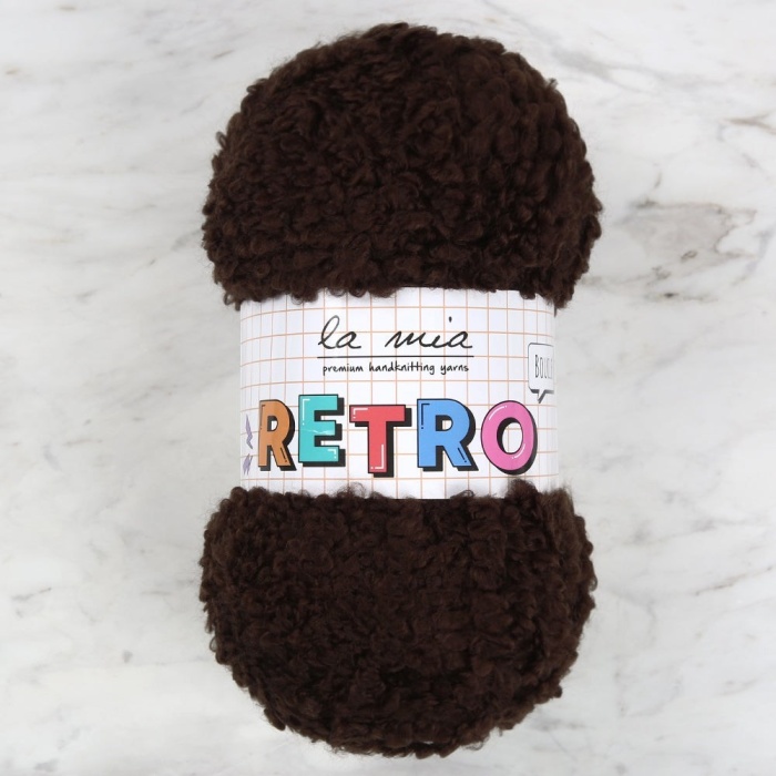 ® Yeni Ürün RETRO Koyu Kahve El Örgü İpiLM0890