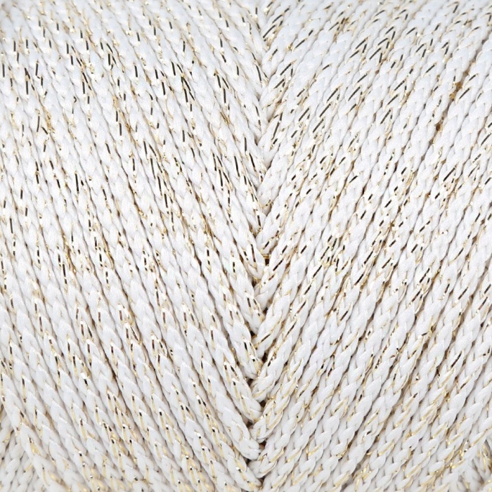 ® Yeni Ürün Soft Star Makrome İpi Sarı Simli Krem RM103