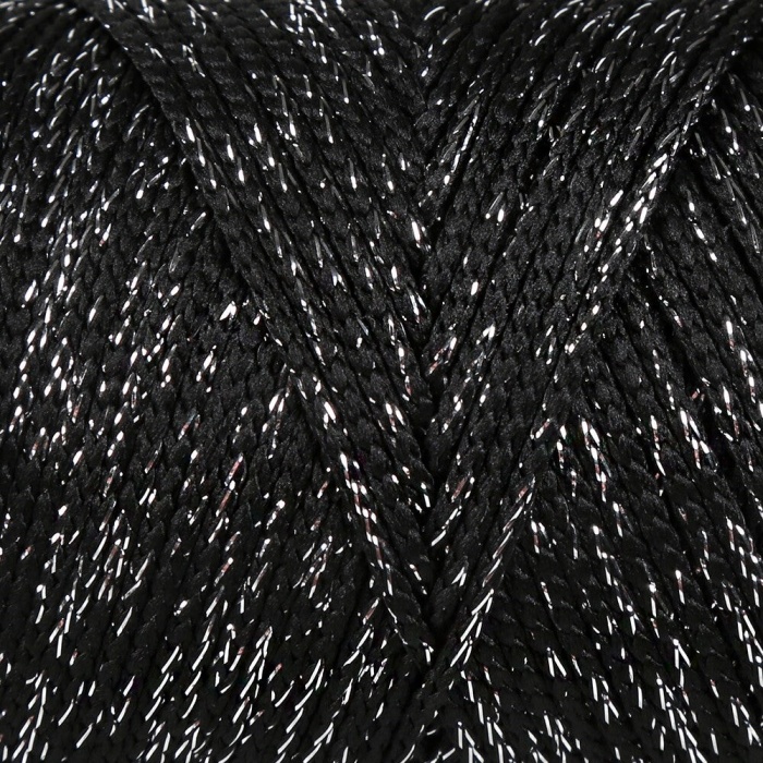 ® Yeni Ürün Soft Star Makrome İpi Gümüş Simli Siyah RM10