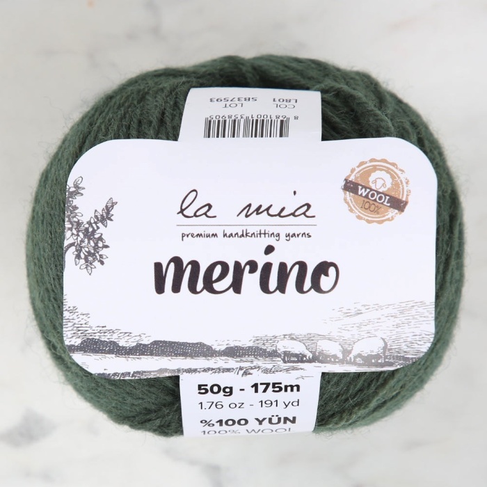 ® Yeni Ürün Merino Koyu Yeşil El Örgü İpiL801