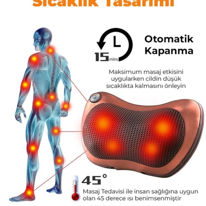 ® Yeni Ürün Boyun Yoğurmalı Çok Fonksiyonlu Masaj Yastığı-8 Toplu Sırt, Bel, Bacak Masaj Aleti