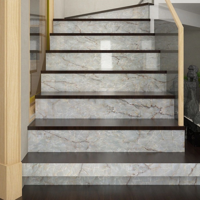 ® Yeni Ürün 5mt x 60 cm Mermer Desenli Masa Tezgah Mutfak Su Geçirmez Yapışkanlı Folyo Sticker