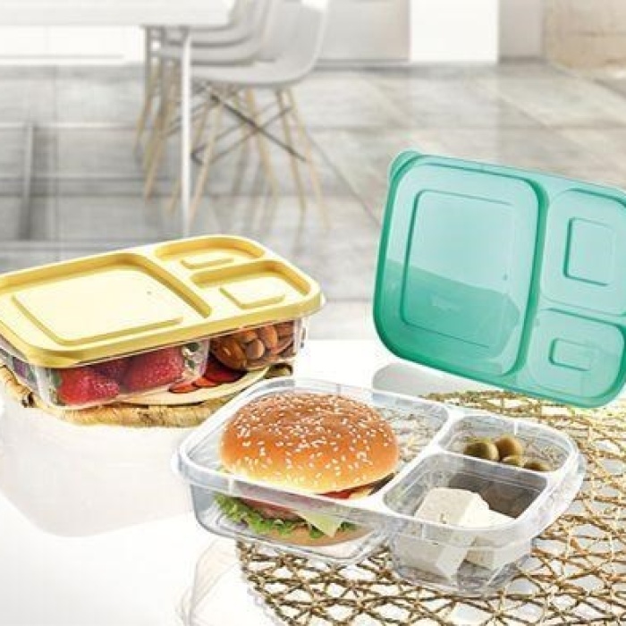 ® Yeni Ürün 3 Bölmeli Sefer Tası Pratik Kolay Gıda Diyet Saklama Erzak Kabı