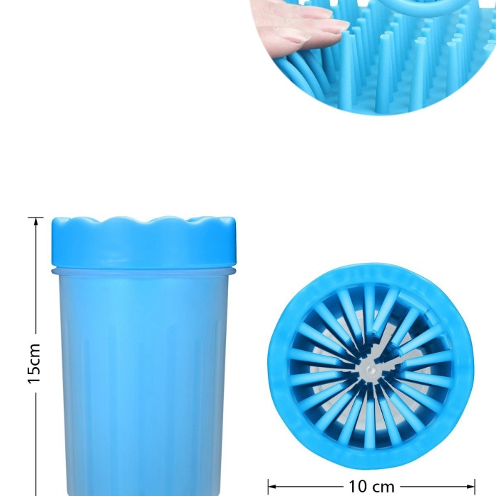 ® Yeni Ürün Silikon Jel Fırçalı Kedi Köpek Pati Ayak Yıkama Temizleme Kovası (Küçük)