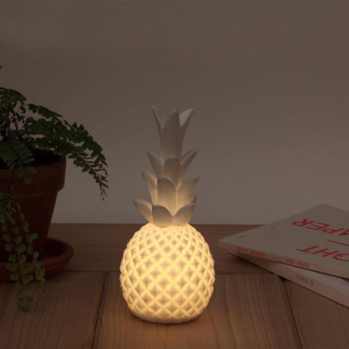 ® Yeni Ürün Ananas Şeklinde Desenli Büyük Boy Pilli Masa ve Gece Lambası