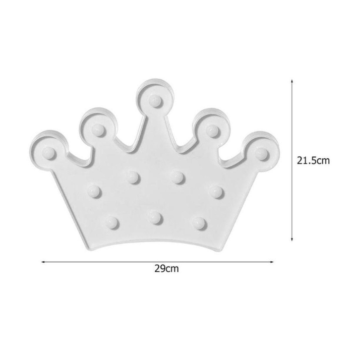 ® Yeni Ürün 3D Dekoratif Pilli Kraliçe Tacı Model Led Masa ve Gece Lambası