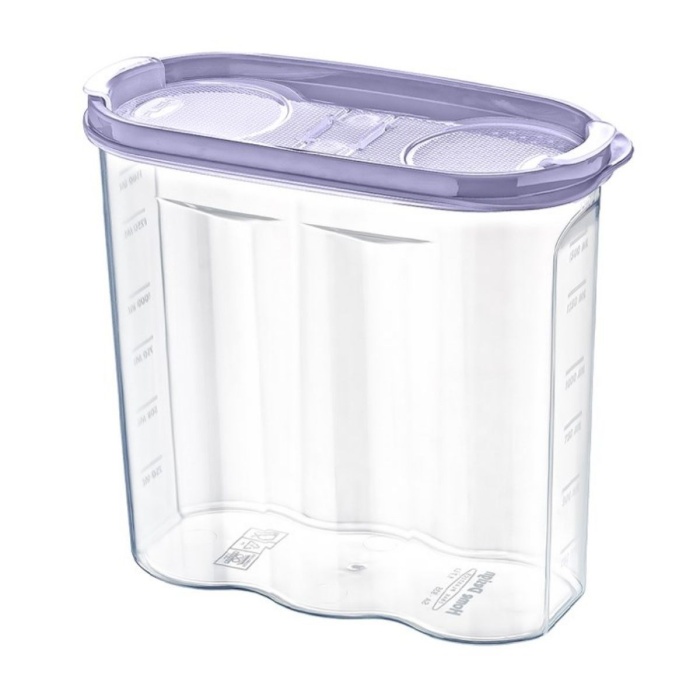 ® Yeni Ürün 2 Kapaklı Ölçekli Erzak Kuru Gıda Saklama Kutusu Kabı1,7 LitreSA935