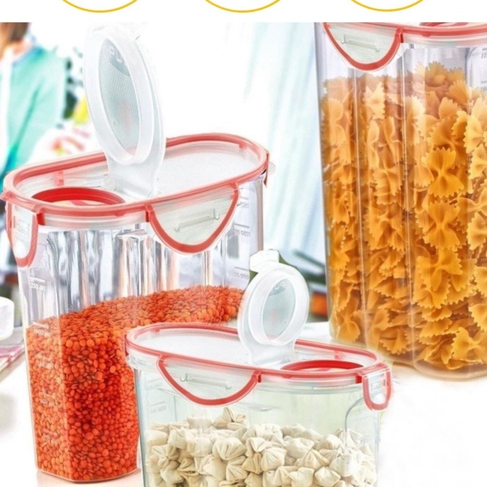 ® Yeni Ürün Kilitli Kapaklı Contalı Hava,Su Sıvı Geçirmez 2,4 Litre Erzak Saklama Kabı-SA590