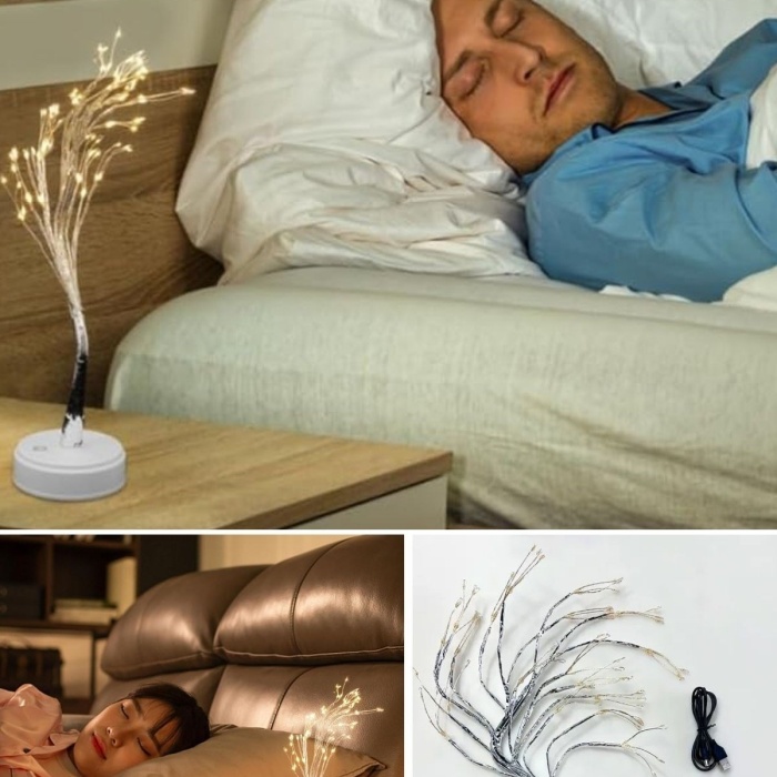 ® Yeni Ürün Masaüstü Peri Ağaç LED LambaGün Işığı Rengi, 3 Kademeli Işık Ayarlı, Şarjlı Dekoratif Ortam Aydınlatması