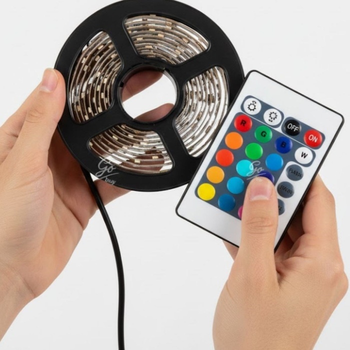 ® Yeni Ürün 2 Metre Kumandalı USB LED Şerit IşıkRenk Ayarlı Dekoratif Ortam ve Ambiyans Aydınlatması