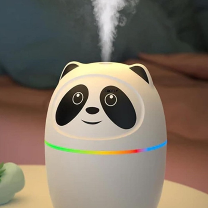® Yeni Ürün Sevimli Panda Figürlü Hava NemlendiriciUltrasonik Soğuk Buhar Makinesi, LED Işıklı Masaüstü Oda Nemlendirici