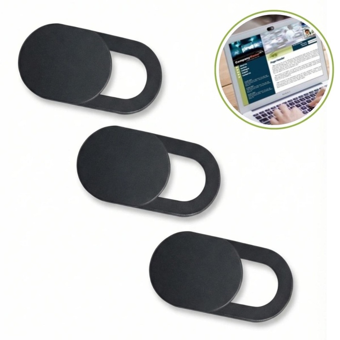 BUFFER® 3’lü Webcam Kapatıcı – Laptop, Tablet ve Telefon Uyumlu Gizlilik Kamera Kapağı (Plastik)