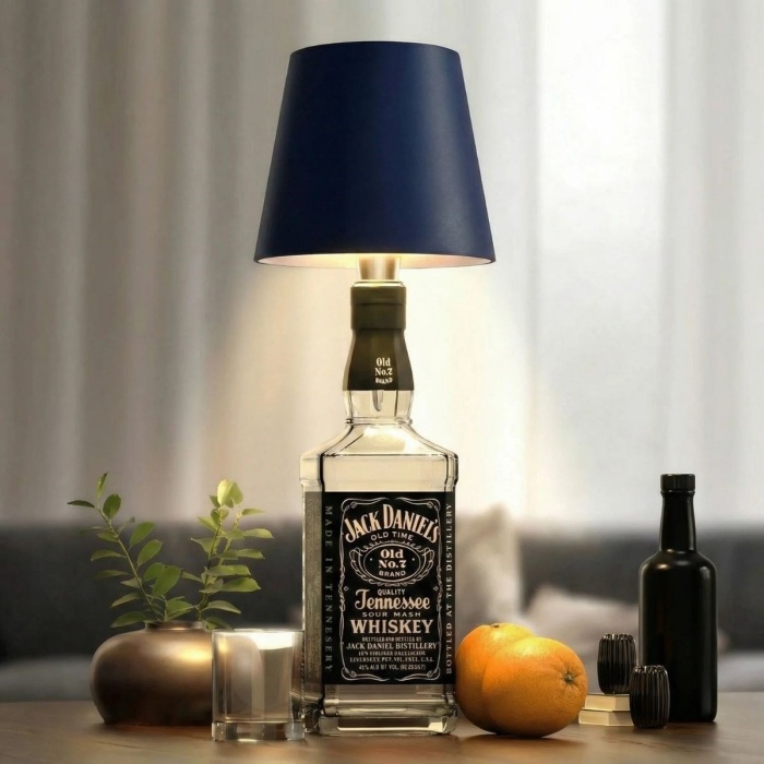 BUFFER® Kablosuz Şarjlı Aplik Şişe Lambası - Dokunmatik 3 Farklı Işık Modlu Şişe İçin LED Masa Lambası