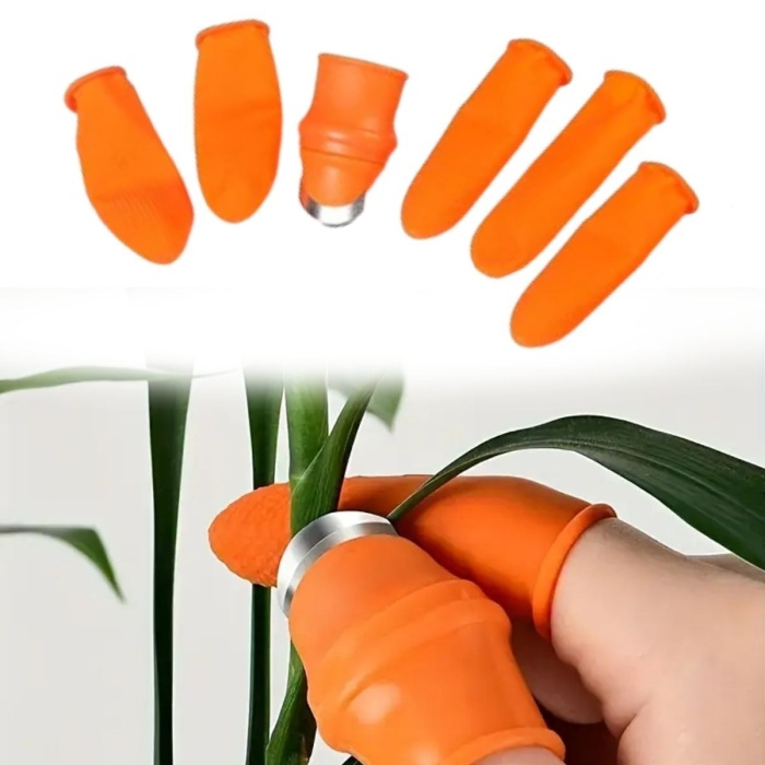 ® Yeni Ürün 5 Parça Pratik Parmak Koruyucu 1 Parça Baş Parmak Bıçaklı Eldiven Sebze Meyve Soyucu Kesme Ayıklayıcı Silikon Set