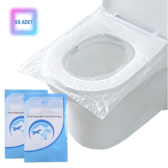 ® Yeni Ürün 50 Adet Kullan At Pratik Kullanımlı Hijyenik Klozet Kapağı Poşeti