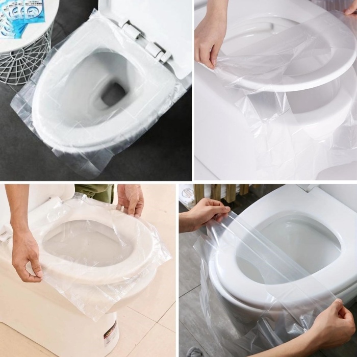 ® Yeni Ürün 50 Adet Kullan At Pratik Kullanımlı Hijyenik Klozet Kapağı Poşeti