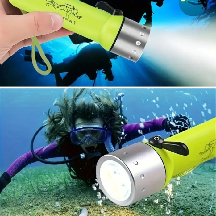 ® Yeni Ürün Süper Parlak LED Su Altı Dalış FeneriTaşınabilir, Su Geçirmez ve Darbeye Dayanıklı El Feneri