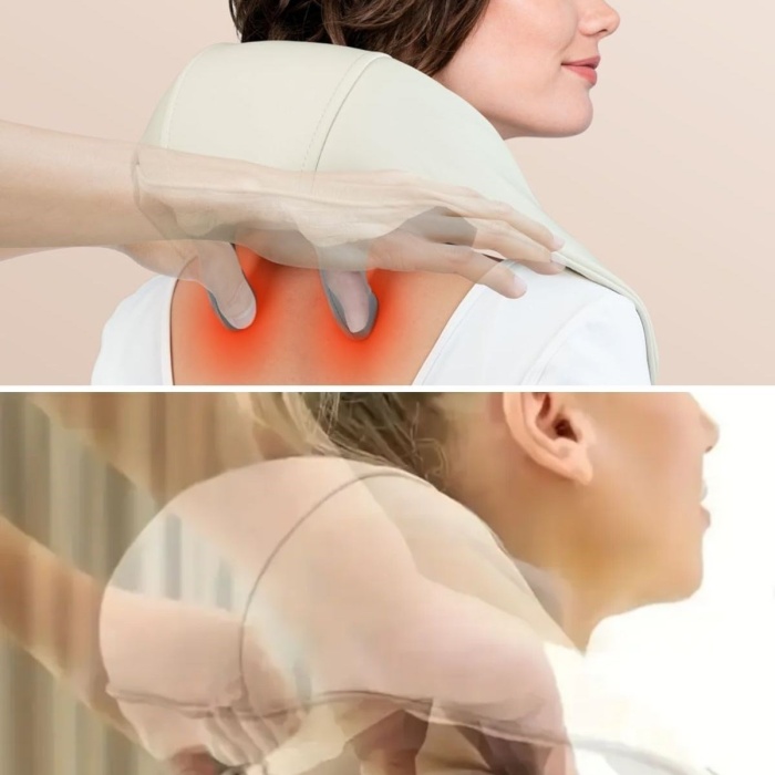 ® Yeni Ürün Elektrikli Boyun ve Sırt Masaj Aleti Kablosuz Boyun ve Omuz Yoğurma Masaj Yastığı