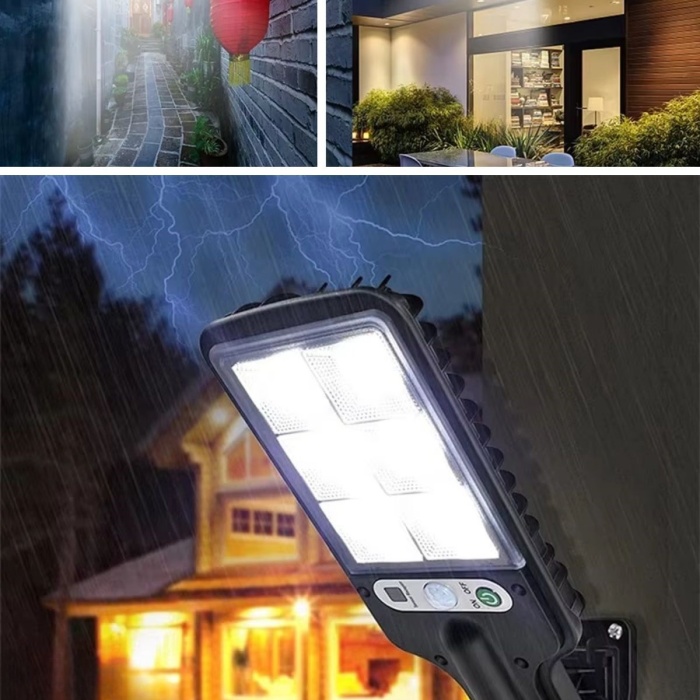 ® Yeni Ürün 3 Farklı Işık Modlu Güneş Enerjisiyle Şarj Olan Dış Mekan Uyumlu Kumandalı Solar Duvar LEDİ