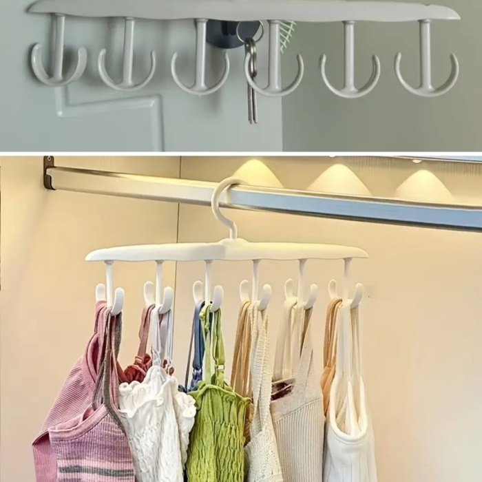 ® Yeni Ürün 1 Adet Yer Tasarruflu 6 Kancalı Plastik Dolap İçi Düzenleyici Pratik Askı