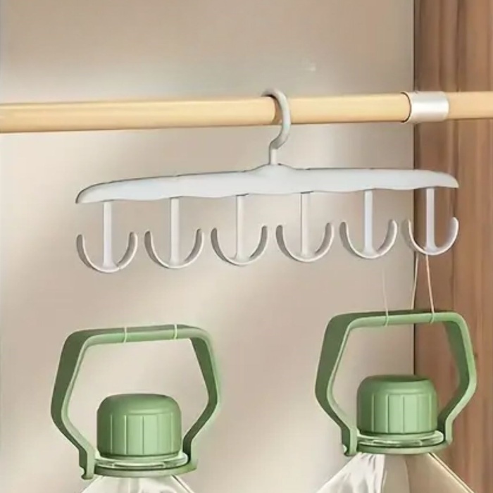 ® Yeni Ürün 1 Adet Yer Tasarruflu 6 Kancalı Plastik Dolap İçi Düzenleyici Pratik Askı