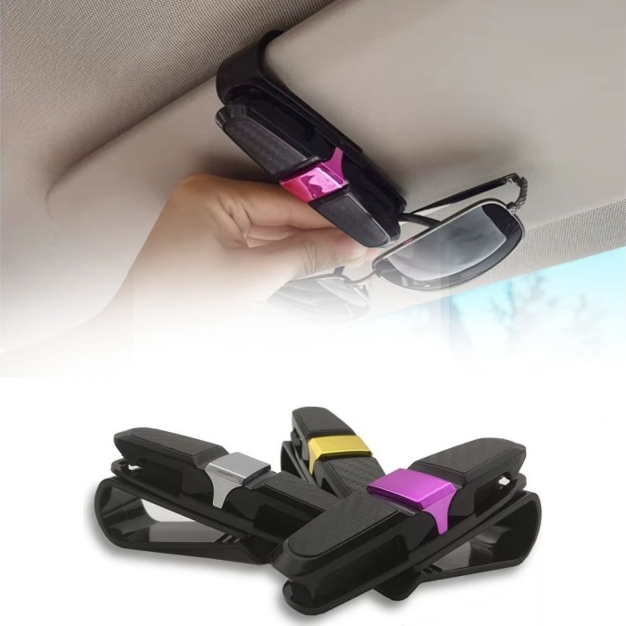 ® Yeni Ürün Araç İçi Güneşliğe Takılan 2li Gözlük,Kart,Para Takmalık Aparat