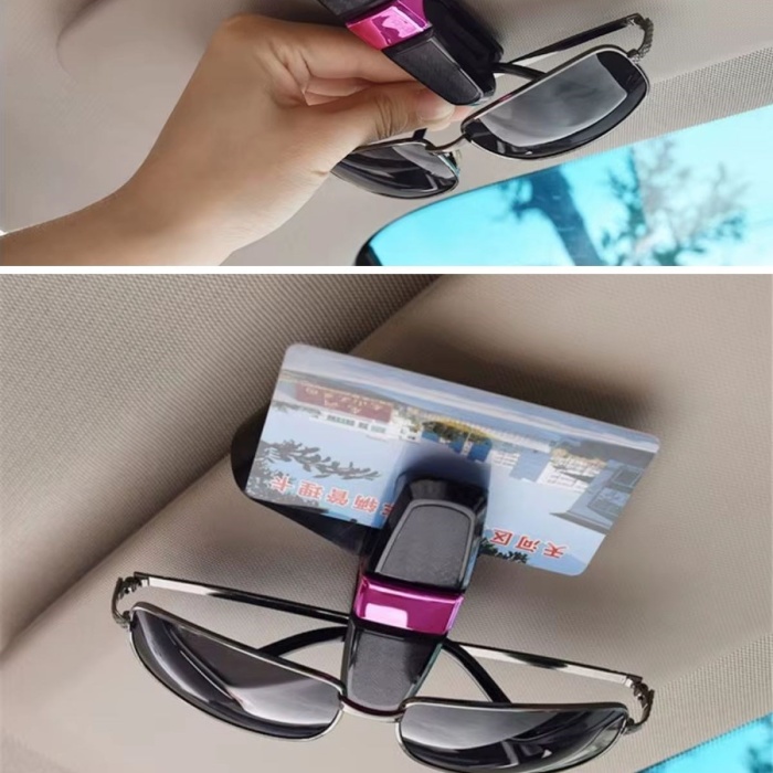 ® Yeni Ürün Araç İçi Güneşliğe Takılan 2li Gözlük,Kart,Para Takmalık Aparat