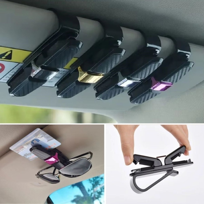 ® Yeni Ürün Araç İçi Güneşliğe Takılan 2li Gözlük,Kart,Para Takmalık Aparat