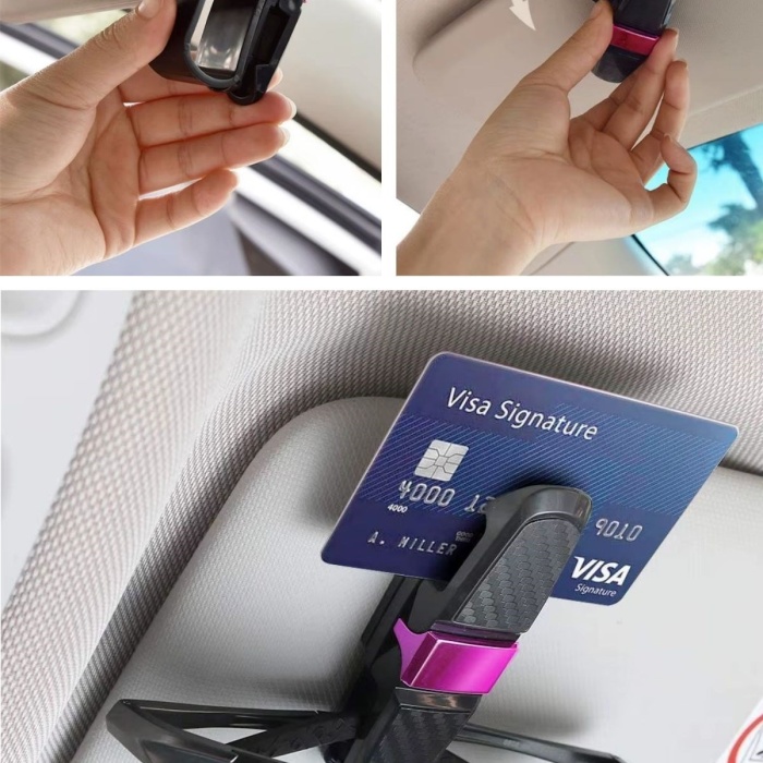 ® Yeni Ürün Araç İçi Güneşliğe Takılan 2li Gözlük,Kart,Para Takmalık Aparat