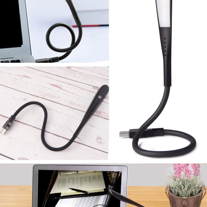 ® Yeni Ürün USB Girişli 14 Ledli 3 Kademeli Dokunmatik Masa/Kitap Okuma Lambası Ledi Siyah