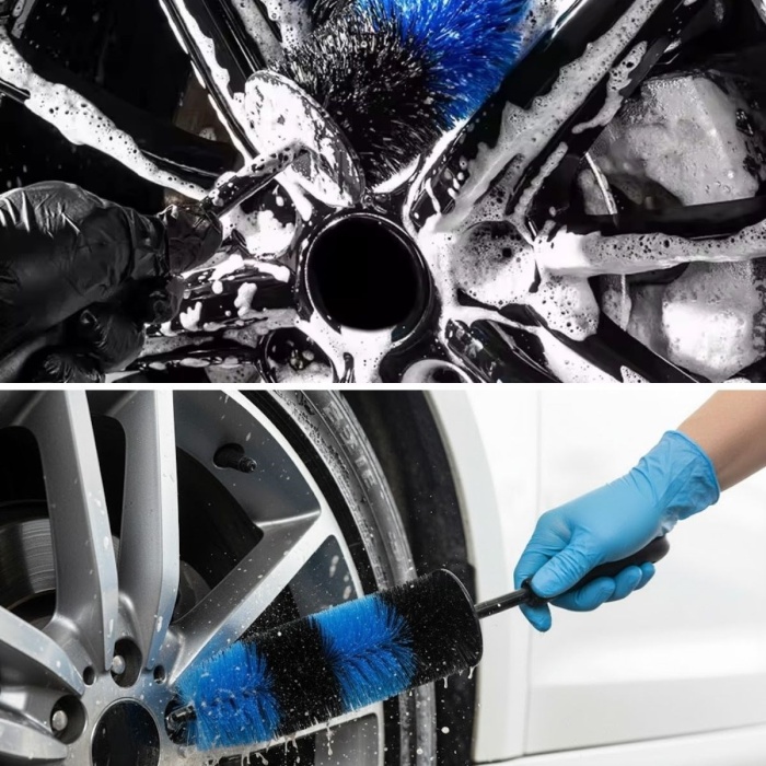 ® Yeni Ürün Ergonomik Saplı Jant ve Lastik Temizleme FırçasıAraç Detay Temizliği İçin Güçlü Kıllı Detay Fırçası