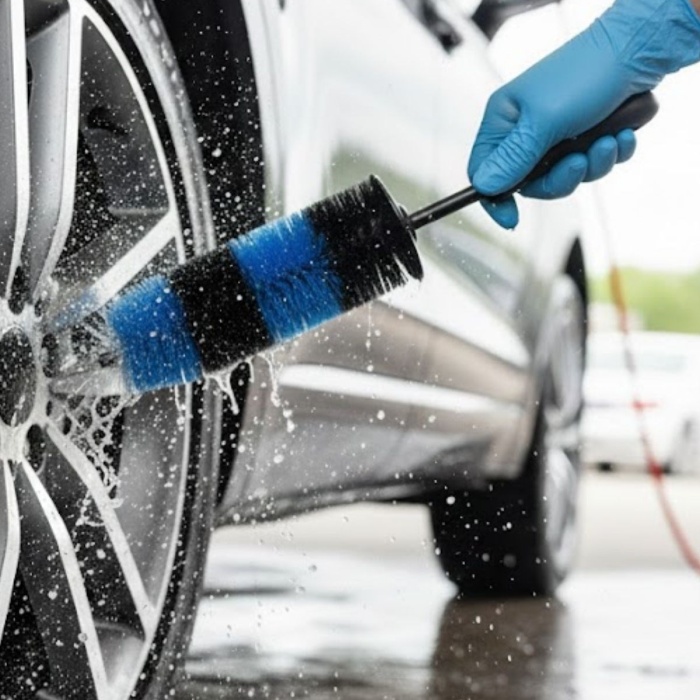 ® Yeni Ürün Ergonomik Saplı Jant ve Lastik Temizleme FırçasıAraç Detay Temizliği İçin Güçlü Kıllı Detay Fırçası