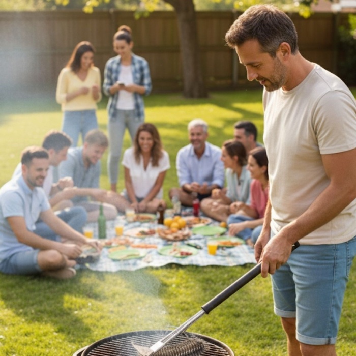 ® Yeni Ürün Mangal Izgara Temizleme FırçasıPaslanmaz Çelik Telli, Uzun Saplı Grill Temizlik Aparatı Mangal Temizlik Fırçası