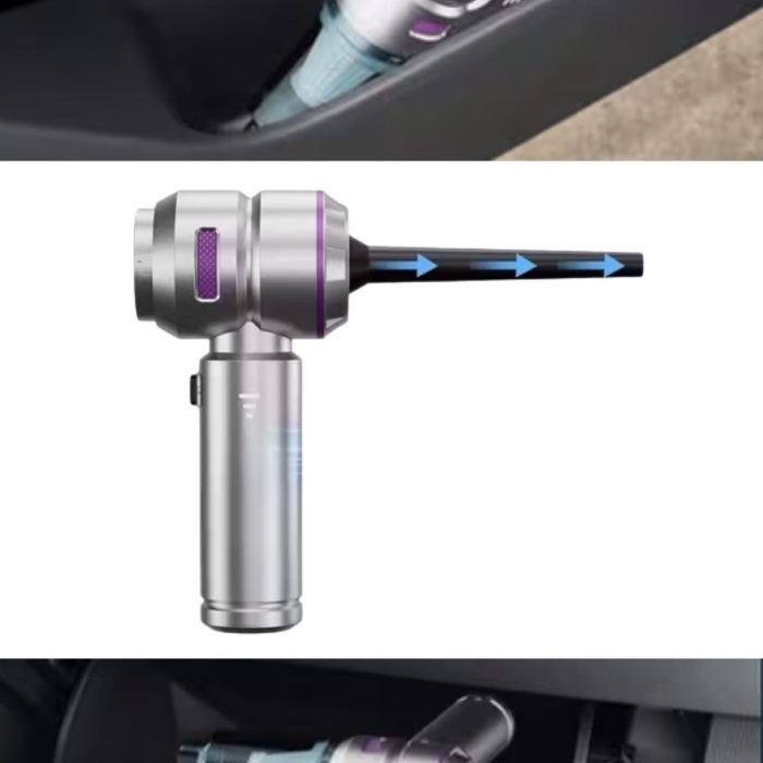 BUFFER® 9 Farklı Uçlu Kablosuz Şarjlı Araç İçi Süpürge – Wireless Destekli, Güçlü Emiş, Taşınabilir Pratik Araç Temizleyici